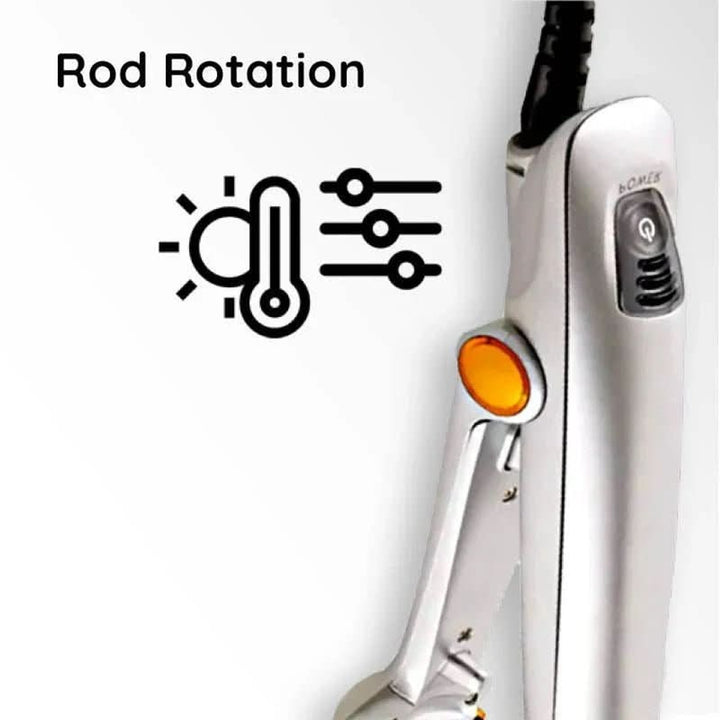 Rotating Hair Brush 2-in-1 Auto-Spin Styling Straightening Silver Orange Finish - Image 8