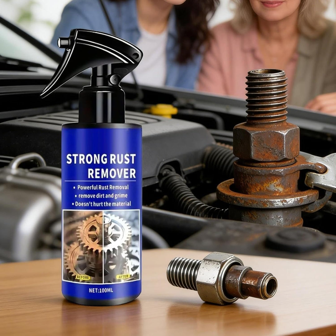 Rust Remover Spray For Metal Fast-Acting Cleaner Liquid Formula In Blue And Black Bottle - Image 1