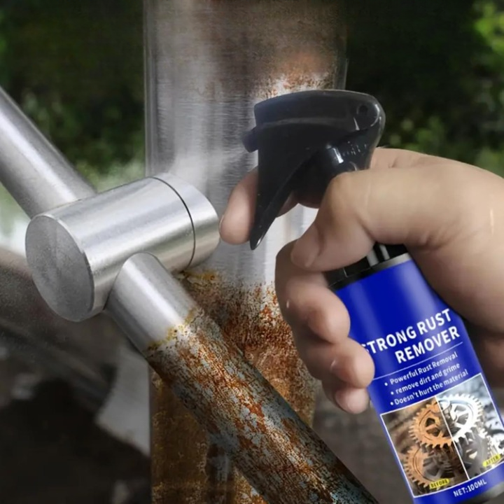 Rust Remover Spray For Metal Fast-Acting Cleaner Liquid Formula In Blue And Black Bottle - Image 5