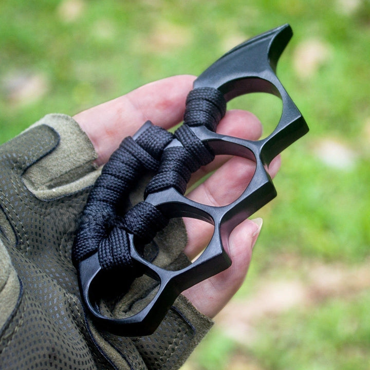 Self Defense Tactical Grip Force Tool Black Paracord Wrap - Image 1