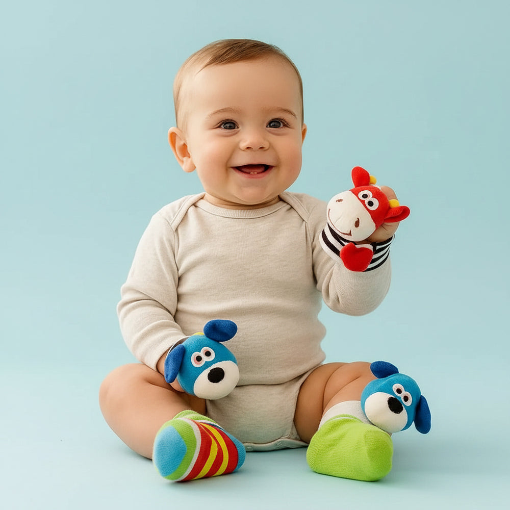 Sensory Toys for Infants Rattles Interactive Play Socks - Image 8
