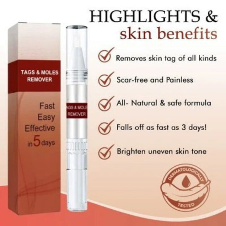 Skin Tag Remover Mole Wart Spot Pen Applicator Clear White Unisex Fast - Image 6