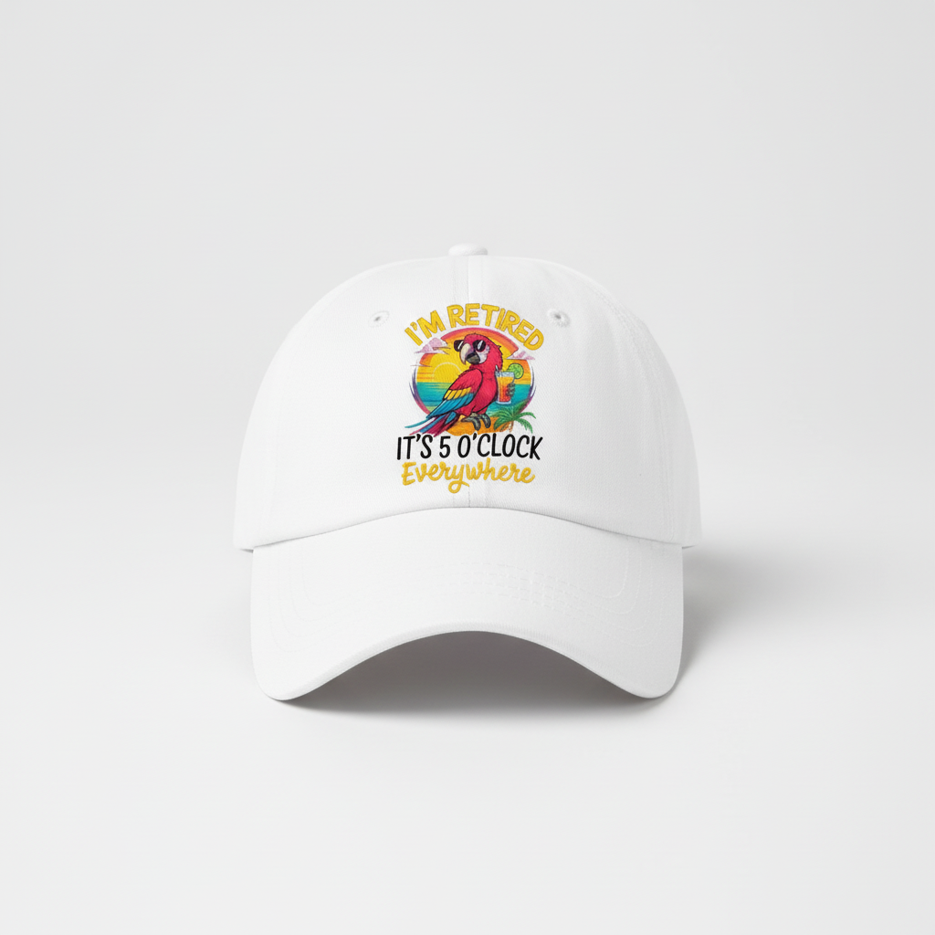 Retirement Cap Parrot Embroidery Sun Protection Style