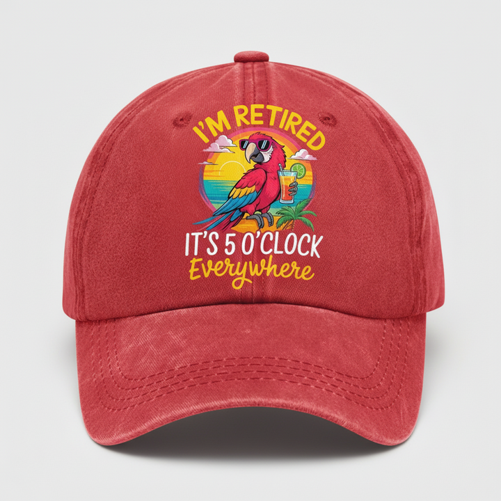 Retirement Cap Parrot Embroidery Sun Protection Style
