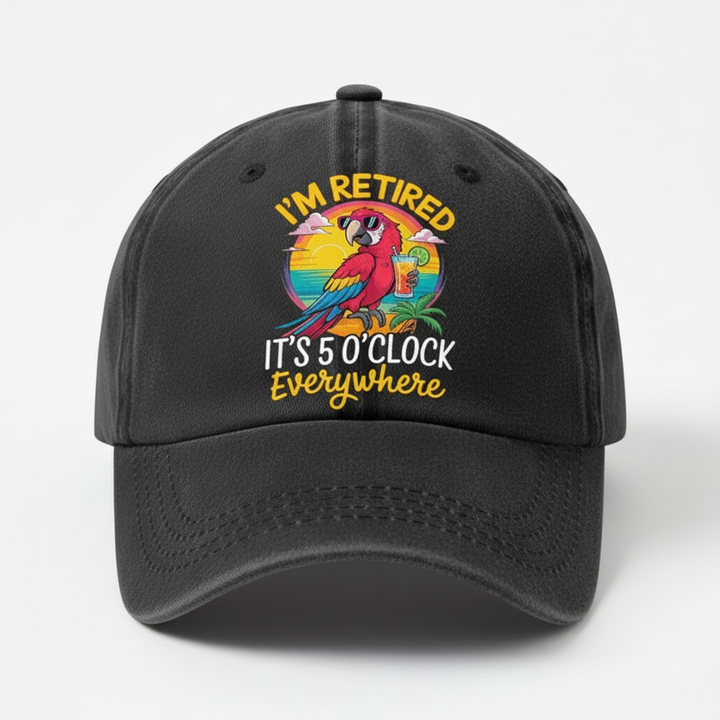 Retirement Cap Parrot Embroidery Sun Protection Style