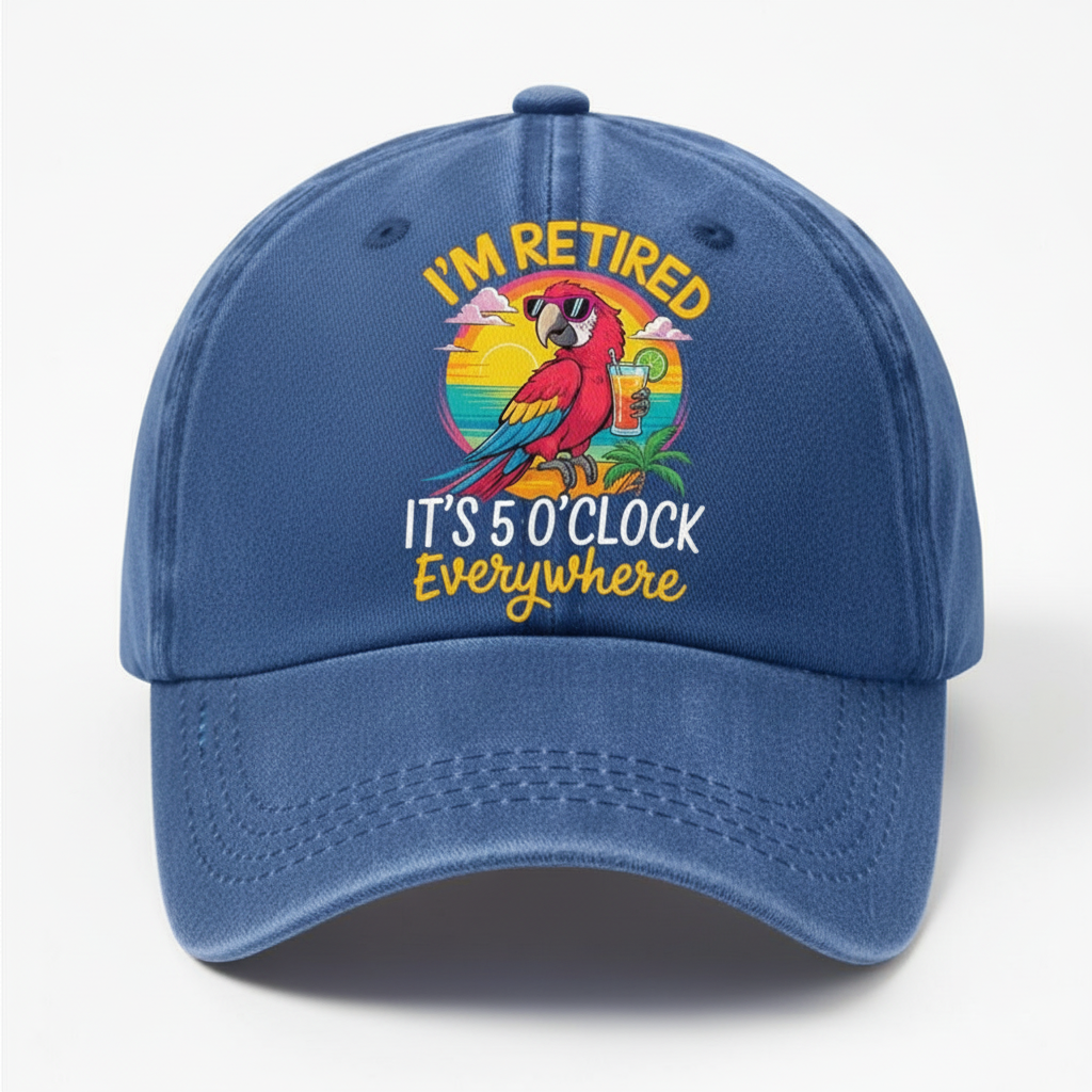 Retirement Cap Parrot Embroidery Sun Protection Style