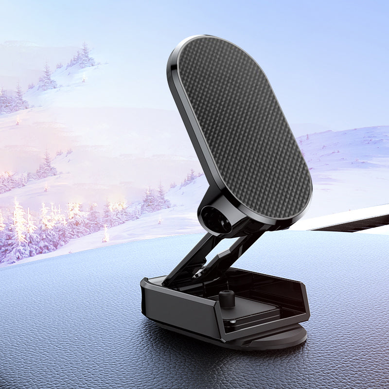 Car Phone Mount Magnetic Dashboard Holder Foldable Metal Stand