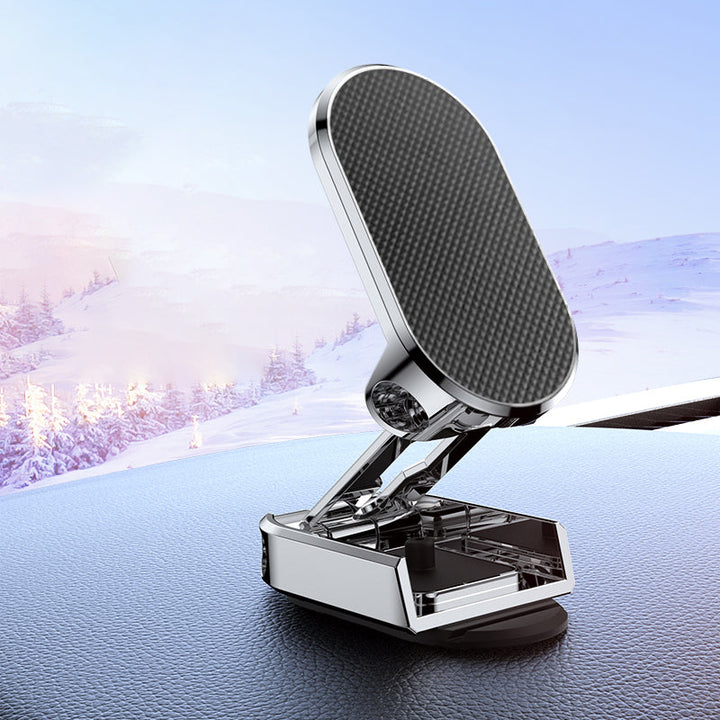 Car Phone Mount Magnetic Dashboard Holder Foldable Metal Stand