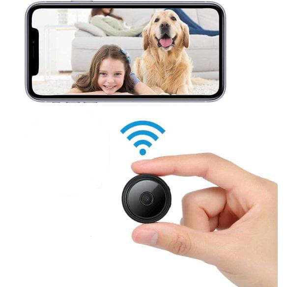 Mini Wireless Camera Security Surveillance Night Vision Small Black Plastic