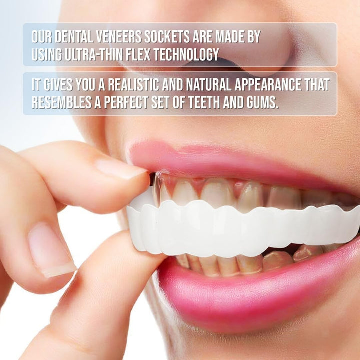 Snap On Veneers Instant Smile Moldable Upper Lower Arch Comfort Fit White - Image 4