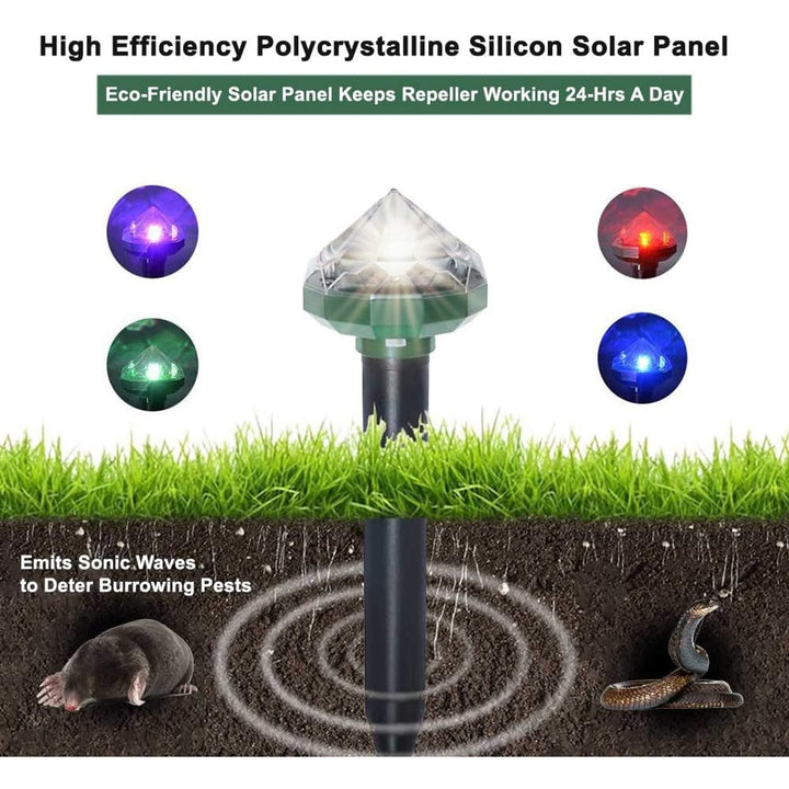 Solar Animal Repeller Ultrasonic Pest Control Stake Outdoor Rodent Deterrent For Lawn Garden - Image 6