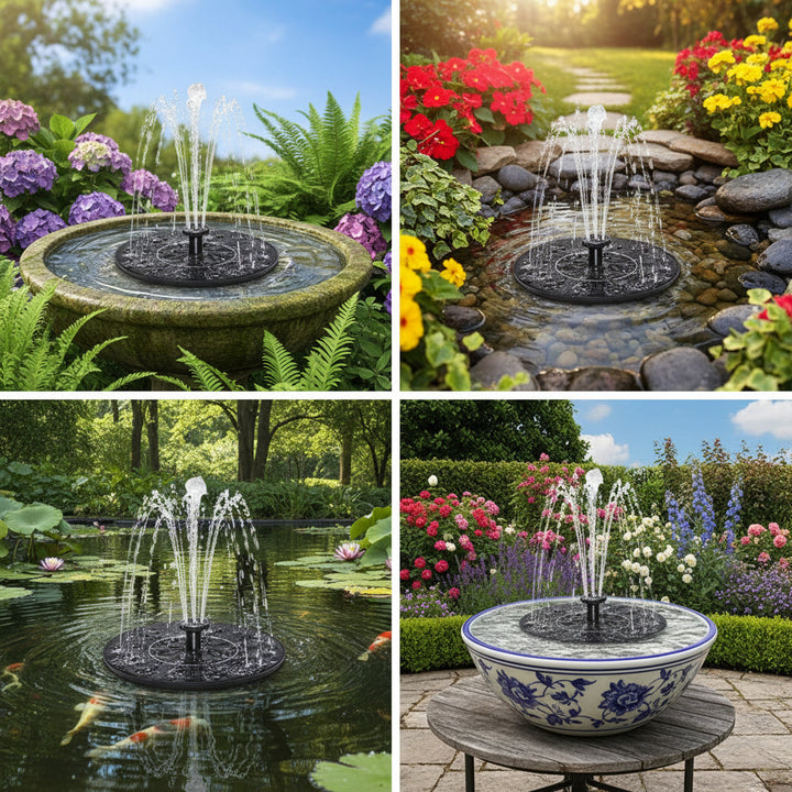 Solar Fountain Pump Outdoor Decor Garden Water Feature - Image 3