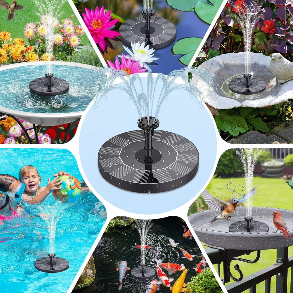Solar Fountain Pump Outdoor Decor Garden Water Feature - Image 4