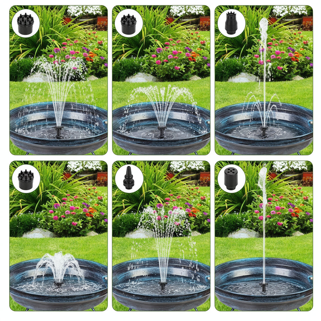Solar Fountain Pump Outdoor Decor Garden Water Feature - Image 5