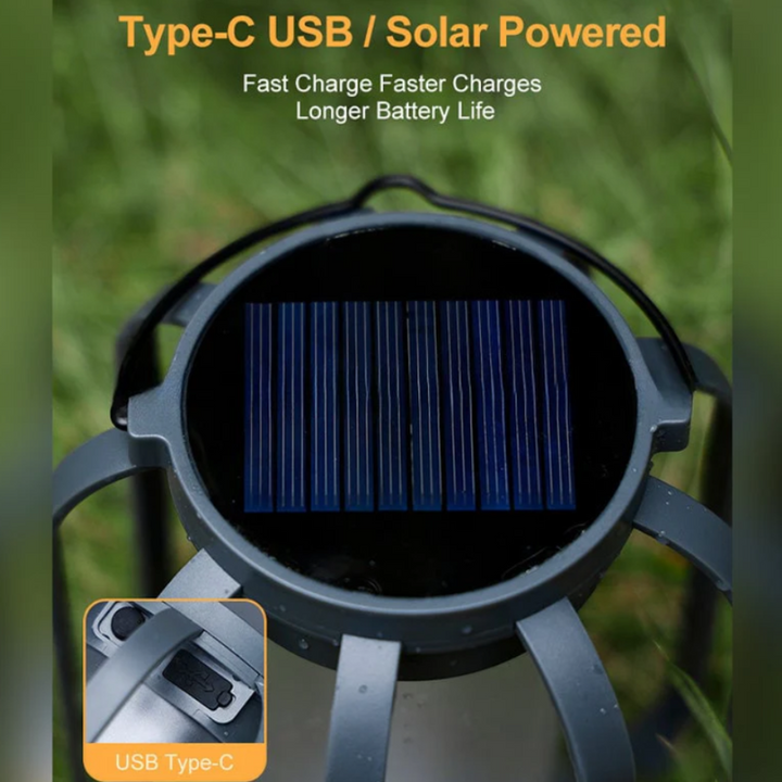 Solar Powered Outdoor Lantern Flame Hanging Garden Lantern - Image 4