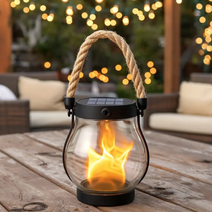 Solar Powered Outdoor Lantern Flame Hanging Garden Lantern - Image 5