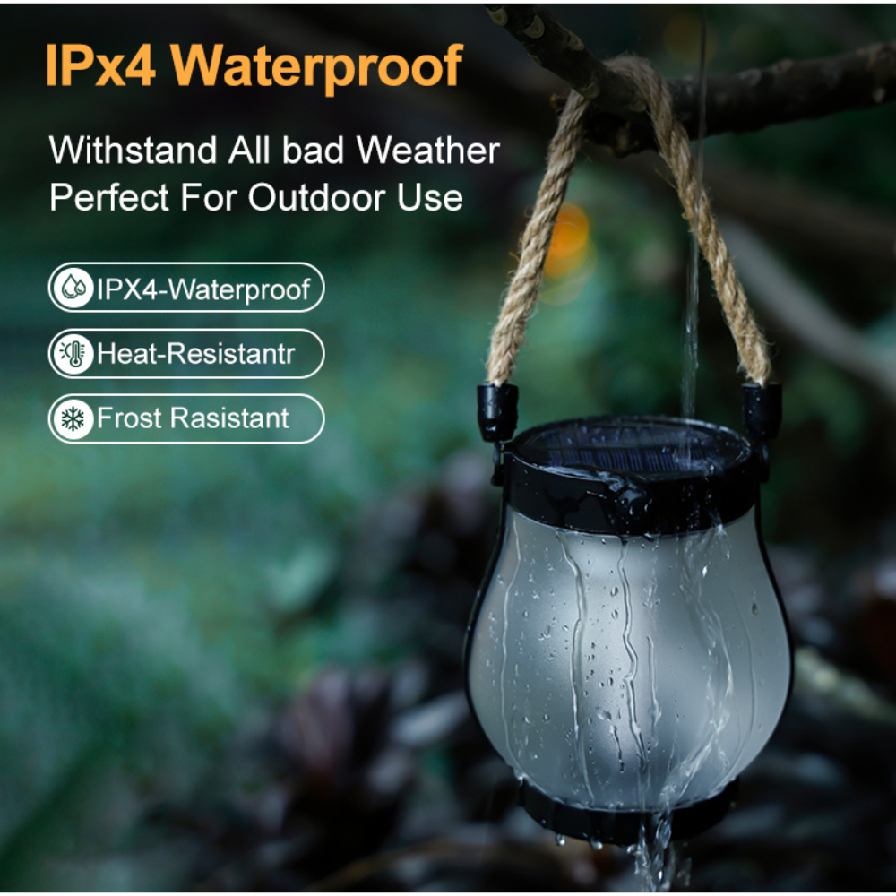 Solar Powered Outdoor Lantern Flame Hanging Garden Lantern - Image 7