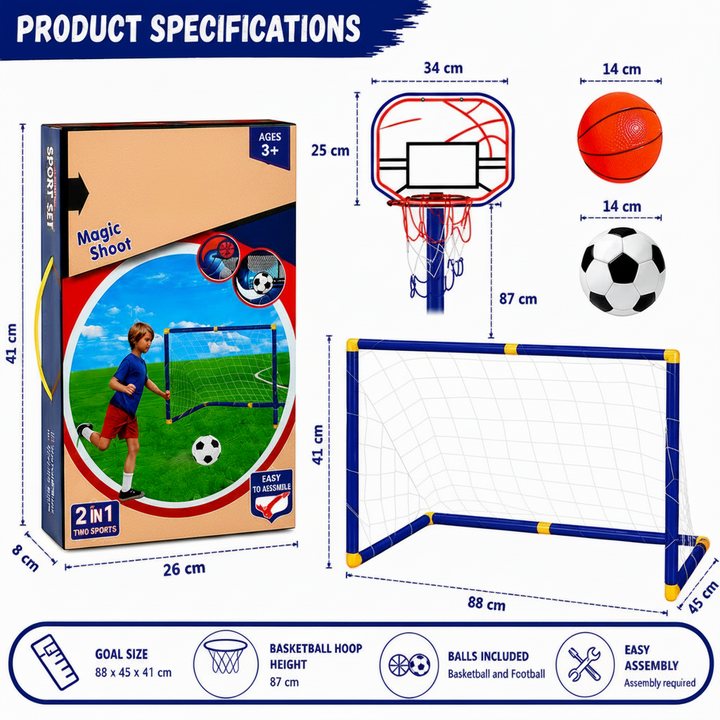 Sports Toy Set Soccer and Basketball Games Outdoor Fun - Image 6