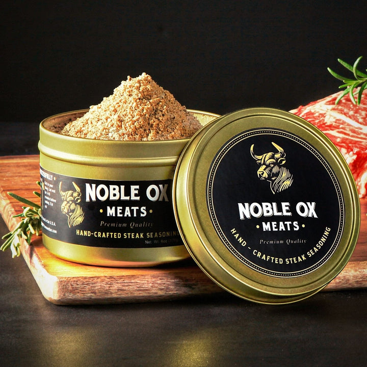 Steak Seasoning For Burger & Meat Rub Handcrafted Blend In Gold Black Tin - Image 1