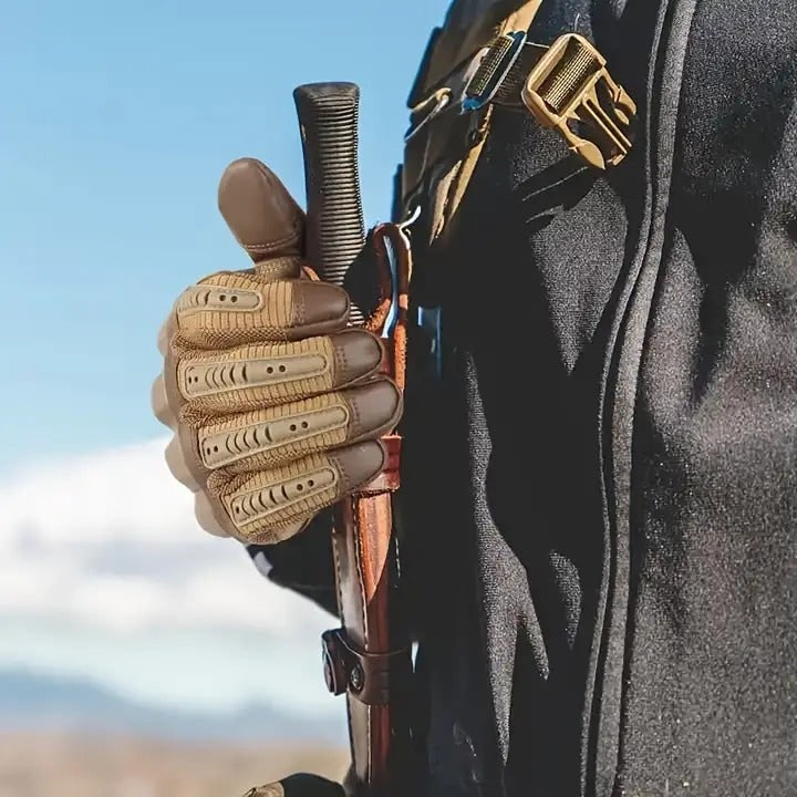 Tactical Gloves Heavy Duty Knuckle Protection Work Riding Military With Reinforced Fingers And Hook-and-Loop Wrist Closure - Image 2