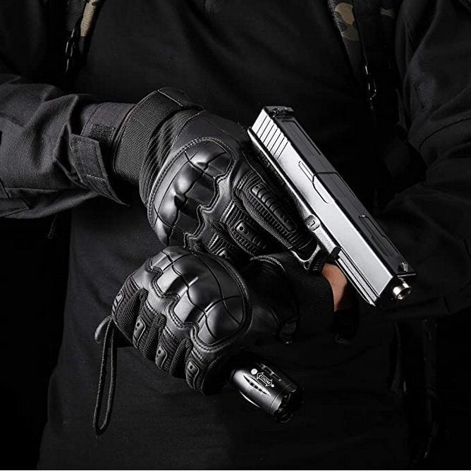Tactical Gloves Heavy Duty Knuckle Protection Work Riding Military With Reinforced Fingers And Hook-and-Loop Wrist Closure - Image 3