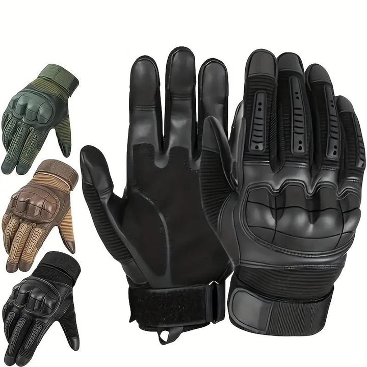 Tactical Gloves Heavy Duty Knuckle Protection Work Riding Military With Reinforced Fingers And Hook-and-Loop Wrist Closure - Image 1