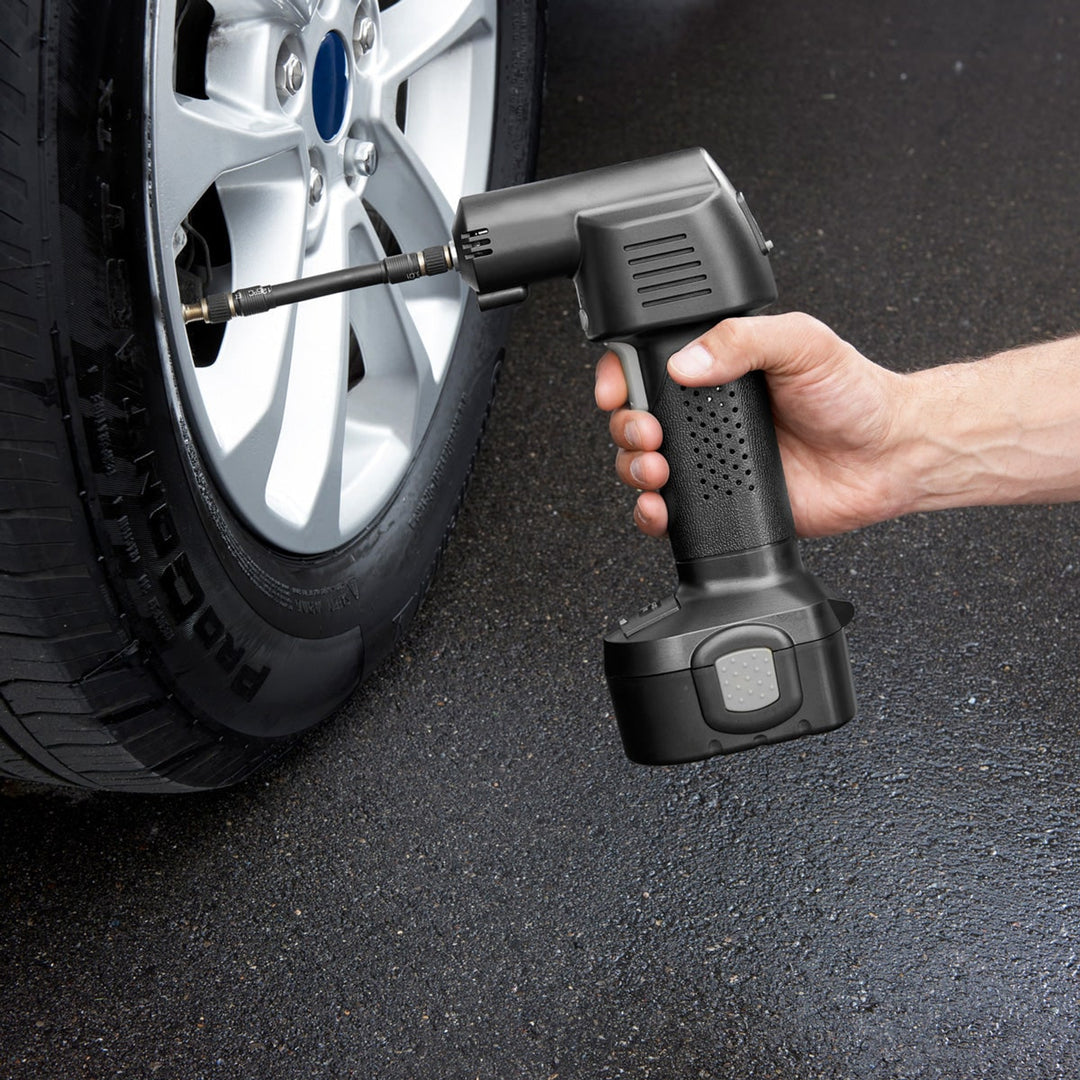 Tire Inflator Portable Air Compressor Car With Detachable Battery Pack Charger - Image 1
