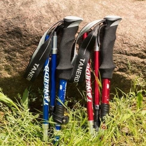 Trekking Poles Foldable Collapsible Hiking Adjustable With Wrist Strap - Image 2