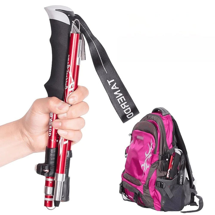 Trekking Poles Foldable Collapsible Hiking Adjustable With Wrist Strap - Image 4