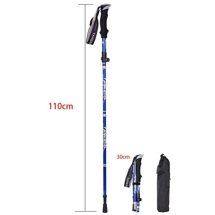 Trekking Poles Foldable Collapsible Hiking Adjustable With Wrist Strap - Image 6