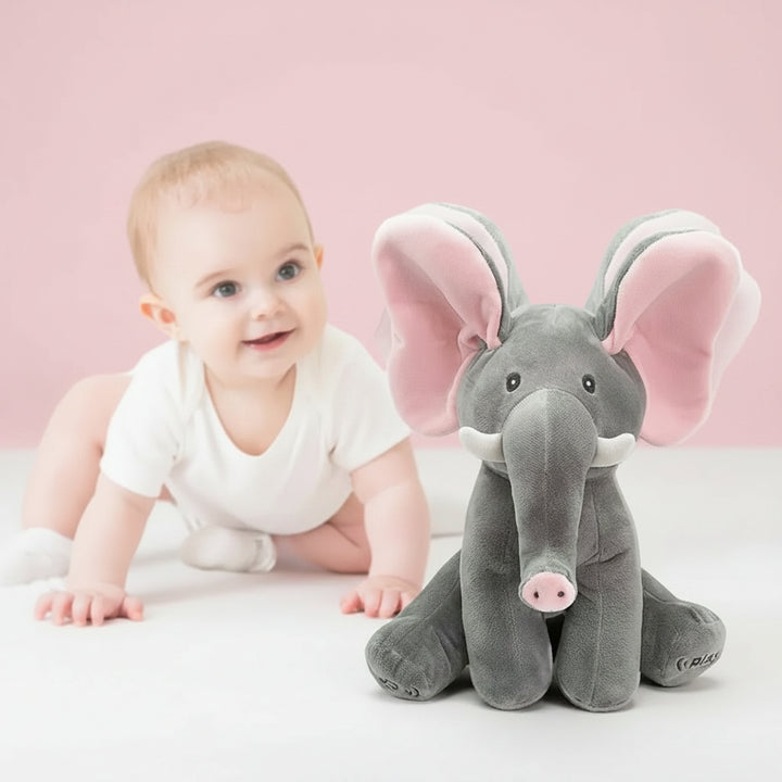 Tummy Time Toy Interactive Plush Toy Soft Plush Elephant - Image 1