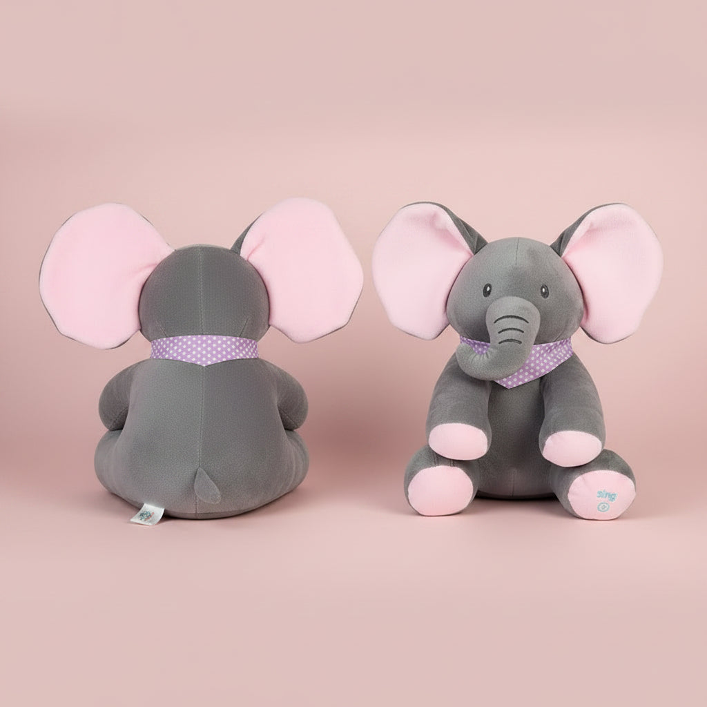 Tummy Time Toy Interactive Plush Toy Soft Plush Elephant - Image 2