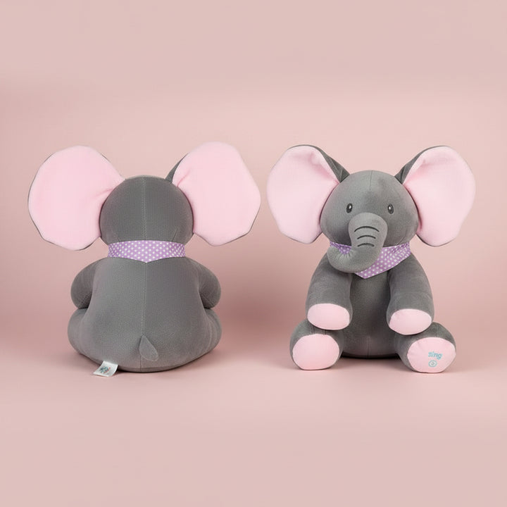 Tummy Time Toy Interactive Plush Toy Soft Plush Elephant - Image 2