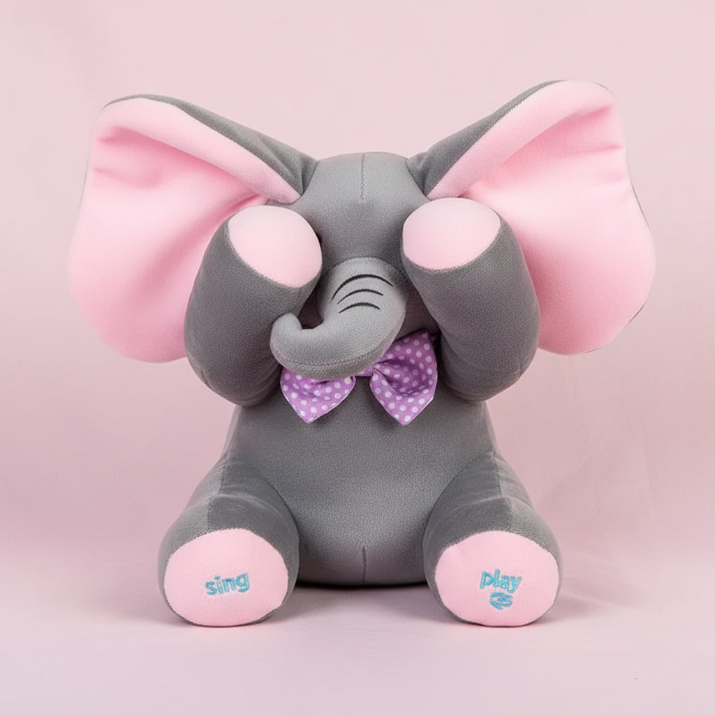 Tummy Time Toy Interactive Plush Toy Soft Plush Elephant - Image 4