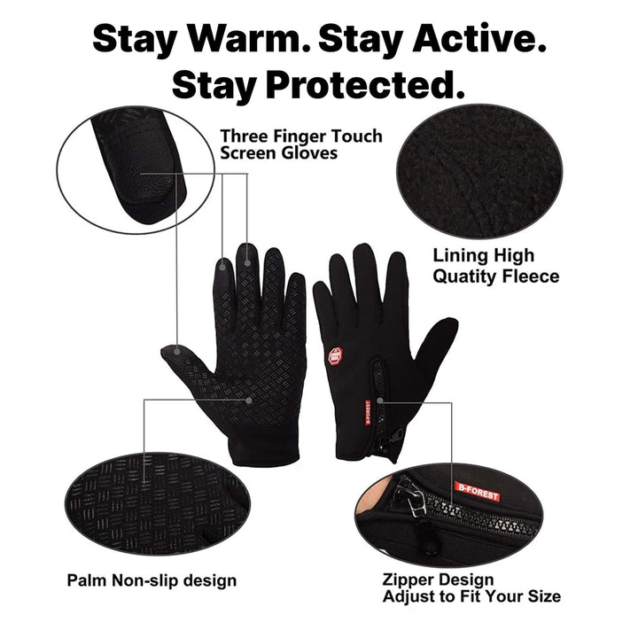USB Heated Winter Gloves For Thermal Ladies Snow Ski Cycling With Zipper Touchscreen Fingertips And Textured Grip - Image 7