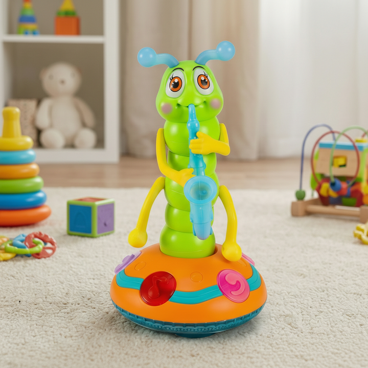 Musical Crawling Toy Babies Spinning Caterpillar  Lights