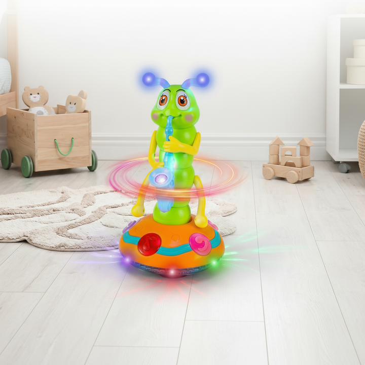 Musical Crawling Toy Babies Spinning Caterpillar  Lights