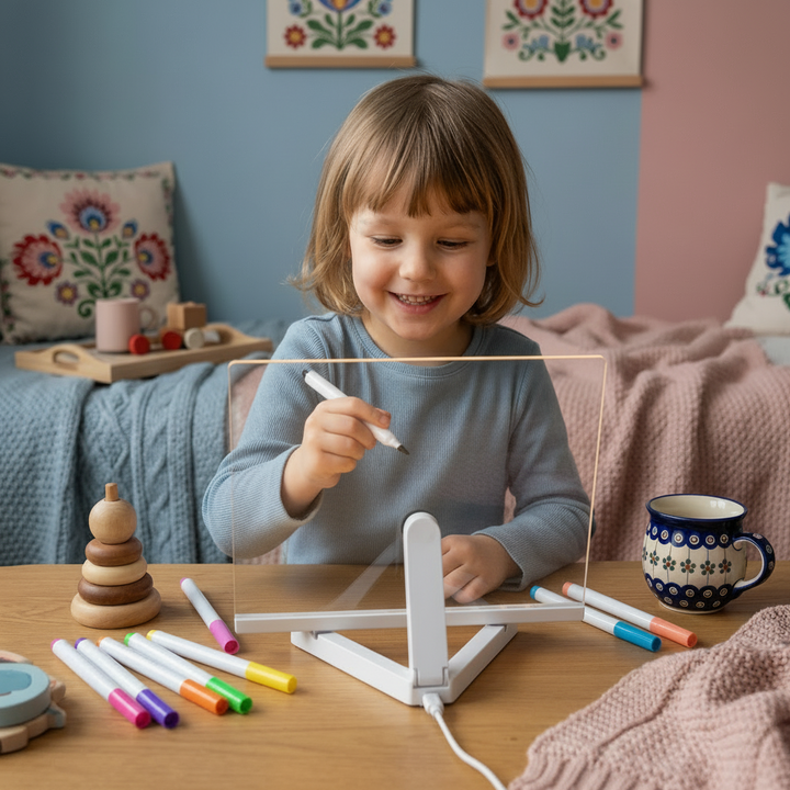 Lavagna Luminosa per Bambini Superficie di Apprendimento Artistico a LED