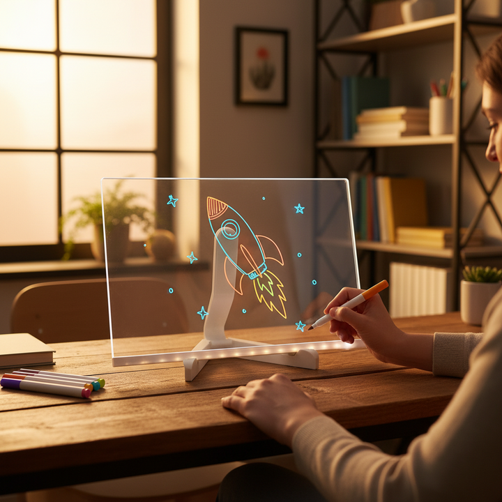 Lavagna Luminosa per Bambini Superficie di Apprendimento Artistico a LED