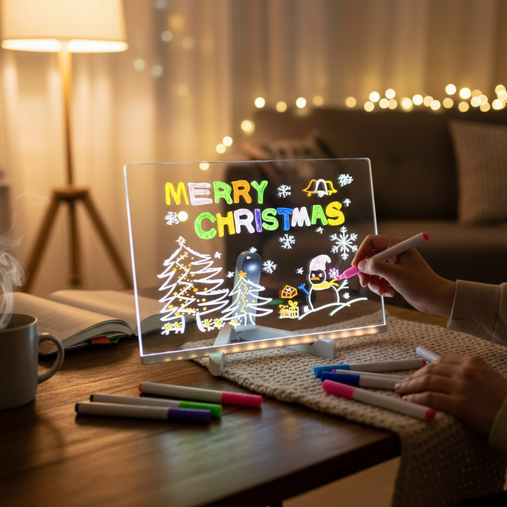 Lavagna Luminosa per Bambini Superficie di Apprendimento Artistico a LED