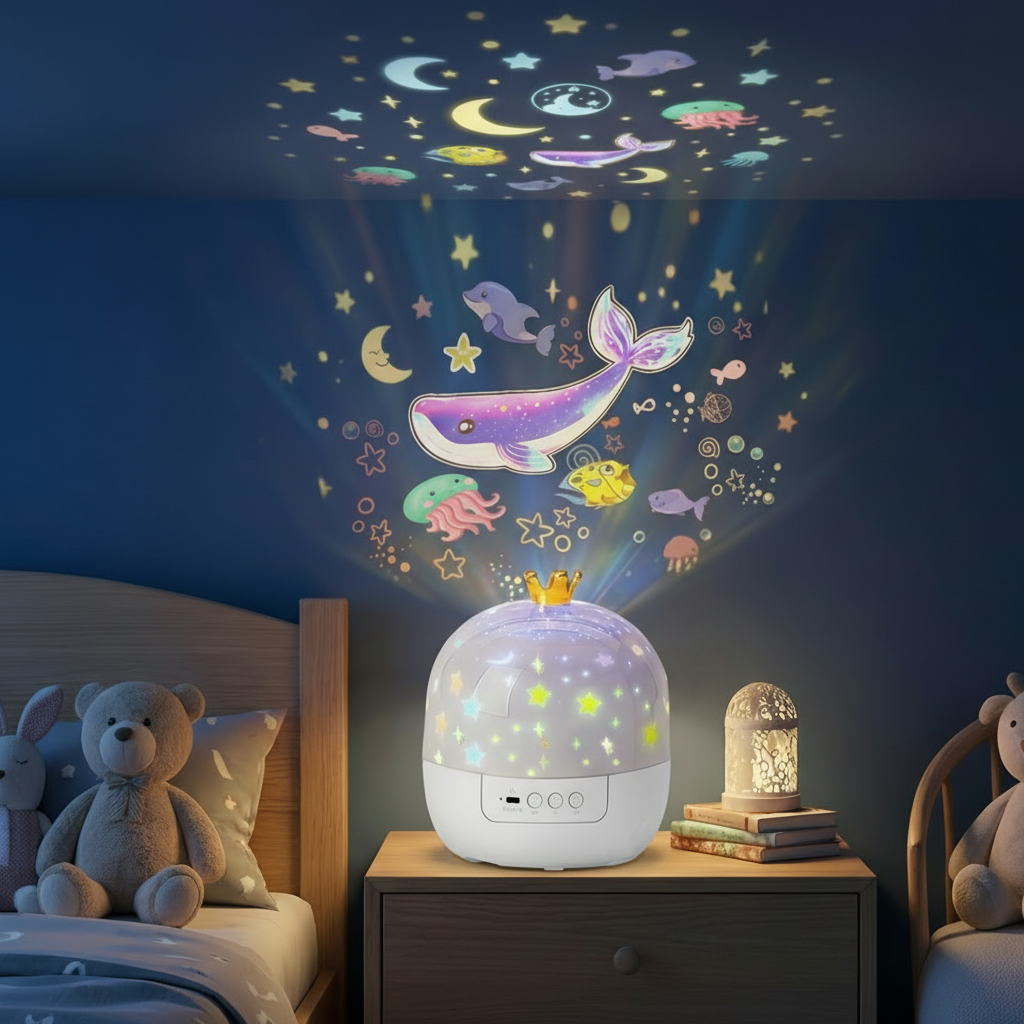 Night Sky Projector Lamp Kids LED Night Light Themed Slides
