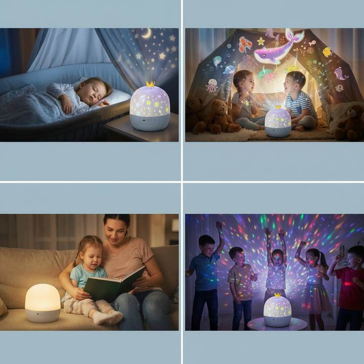 Night Sky Projector Lamp Kids LED Night Light Themed Slides
