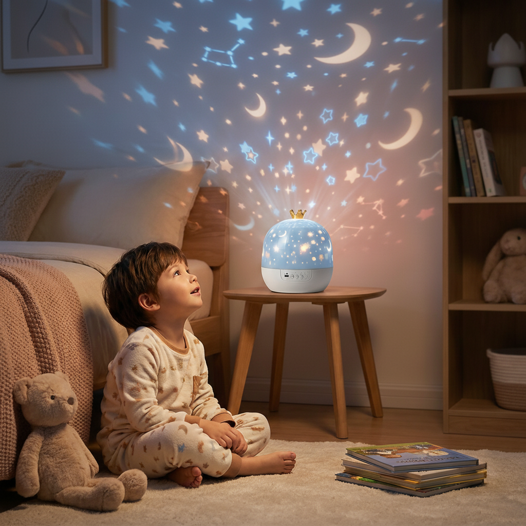 Night Sky Projector Lamp Kids LED Night Light Themed Slides