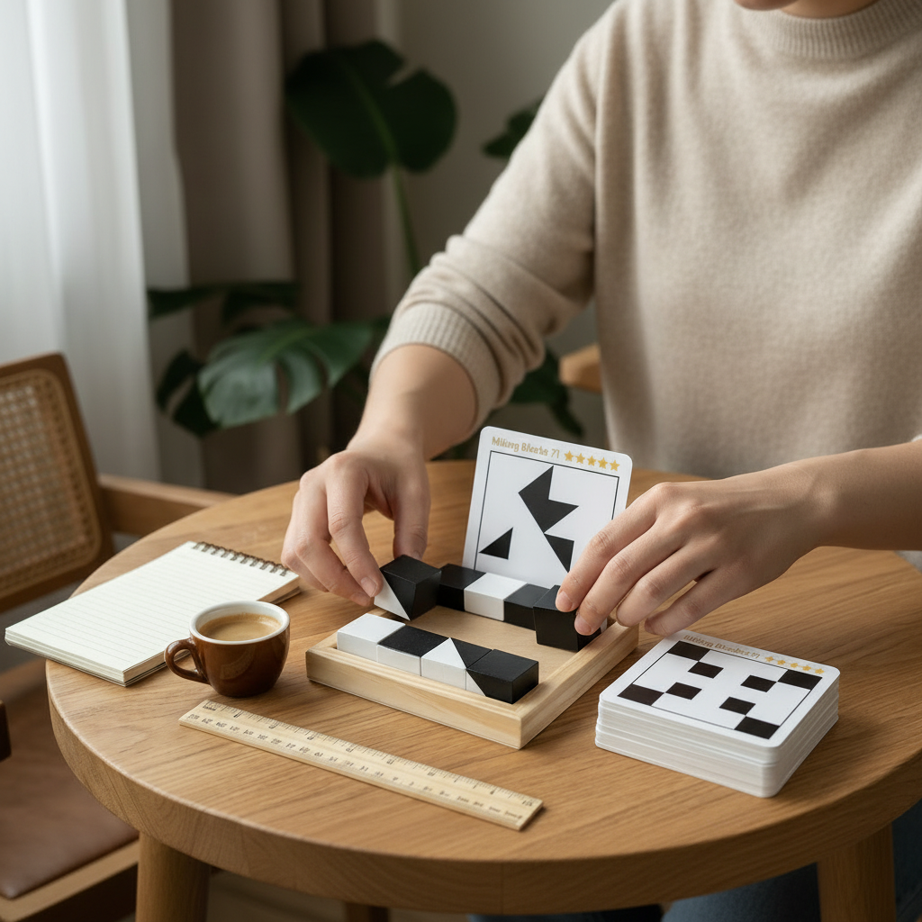 Pocket Sized Two Color Puzzle Game Portable Brain Training Toy