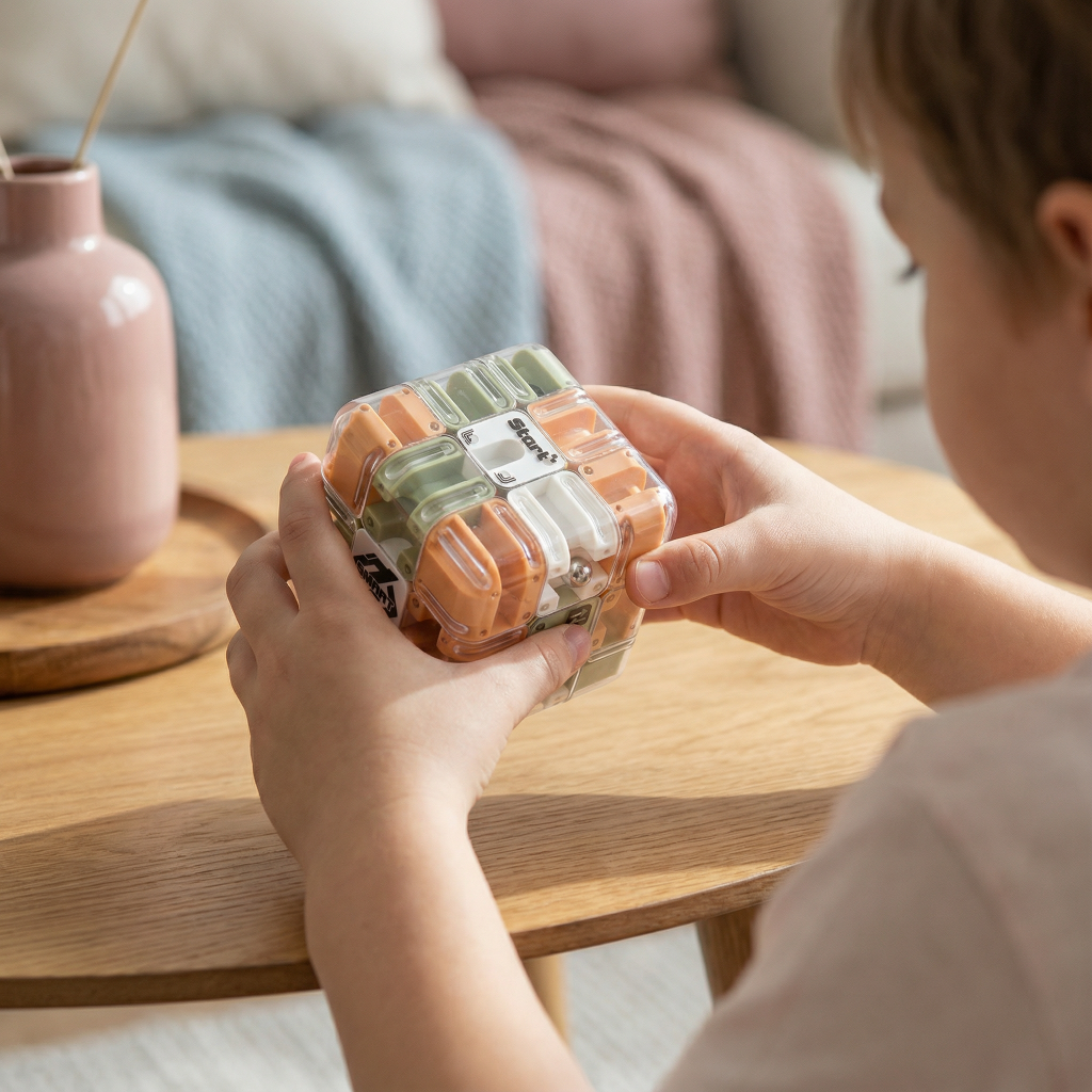 3D Labyrinth Puzzle Cube Brain Teaser Spatial Reasoning Focus
