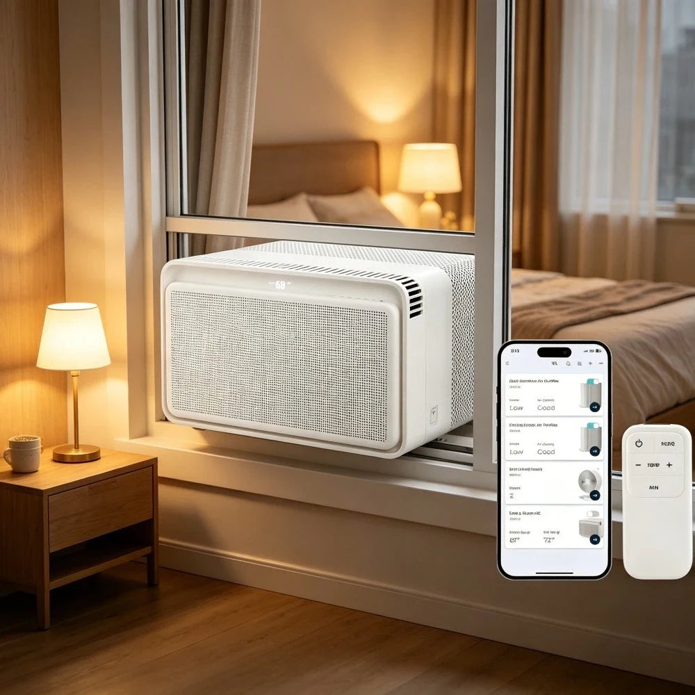 Window Ac Unit Energy Efficient Air Conditioner Remote - Image 1