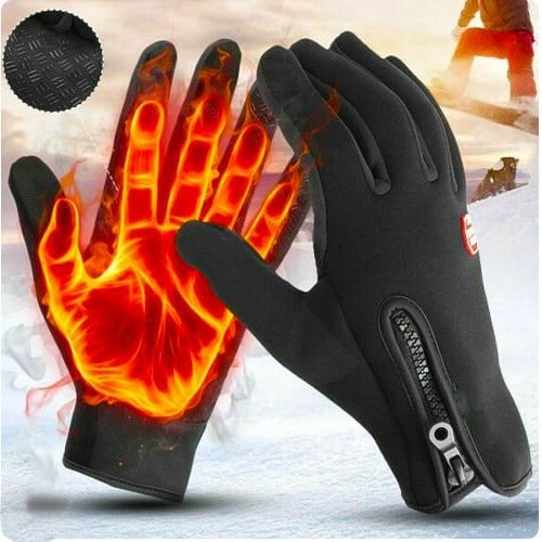 Winter Gloves Thermal Cycling Touch Screen Grip With Zipper And Textured Palm - Image 1