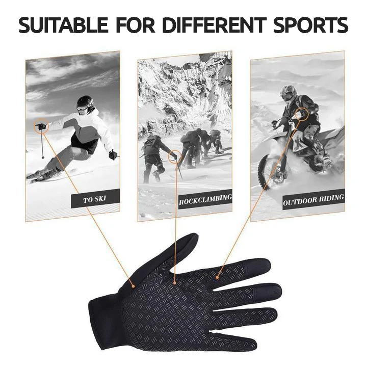 Winter Gloves Thermal Cycling Touch Screen Grip With Zipper And Textured Palm - Image 5