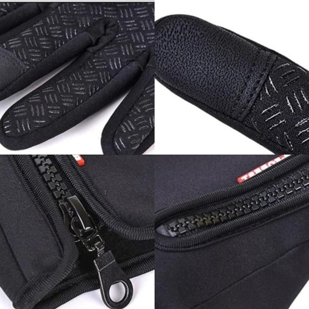 Winter Gloves Thermal Cycling Touch Screen Grip With Zipper And Textured Palm - Image 9