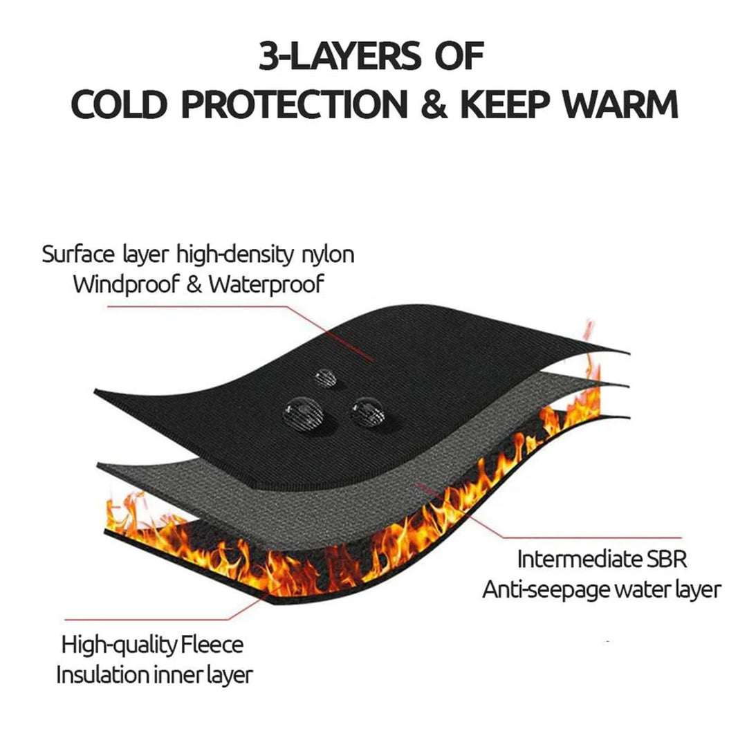 Winter Gloves Thermal Cycling Touch Screen Grip With Zipper And Textured Palm - Image 7